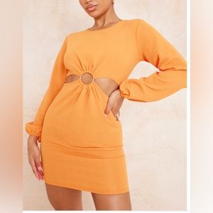 PrettyLittleThing Long Sleeve Cutout Dress NWT Size S